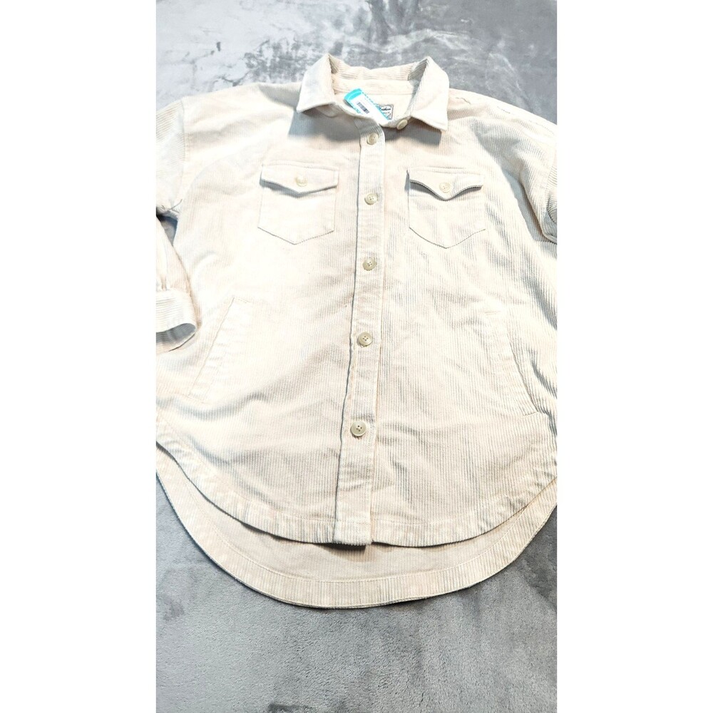 NWT Flag & Anthem Mens Off White Large Double Pocket Corduroy Shirt Jacket